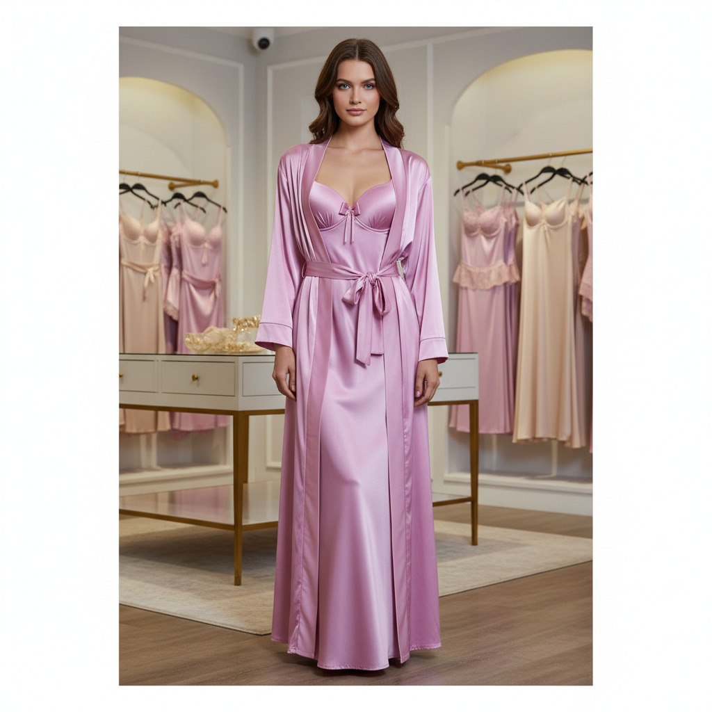 Long Lingerie Silk with robe