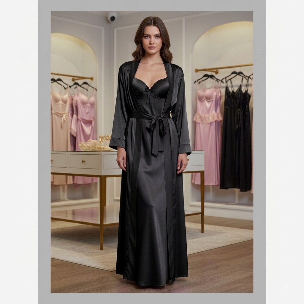 Long Lingerie Silk with robe