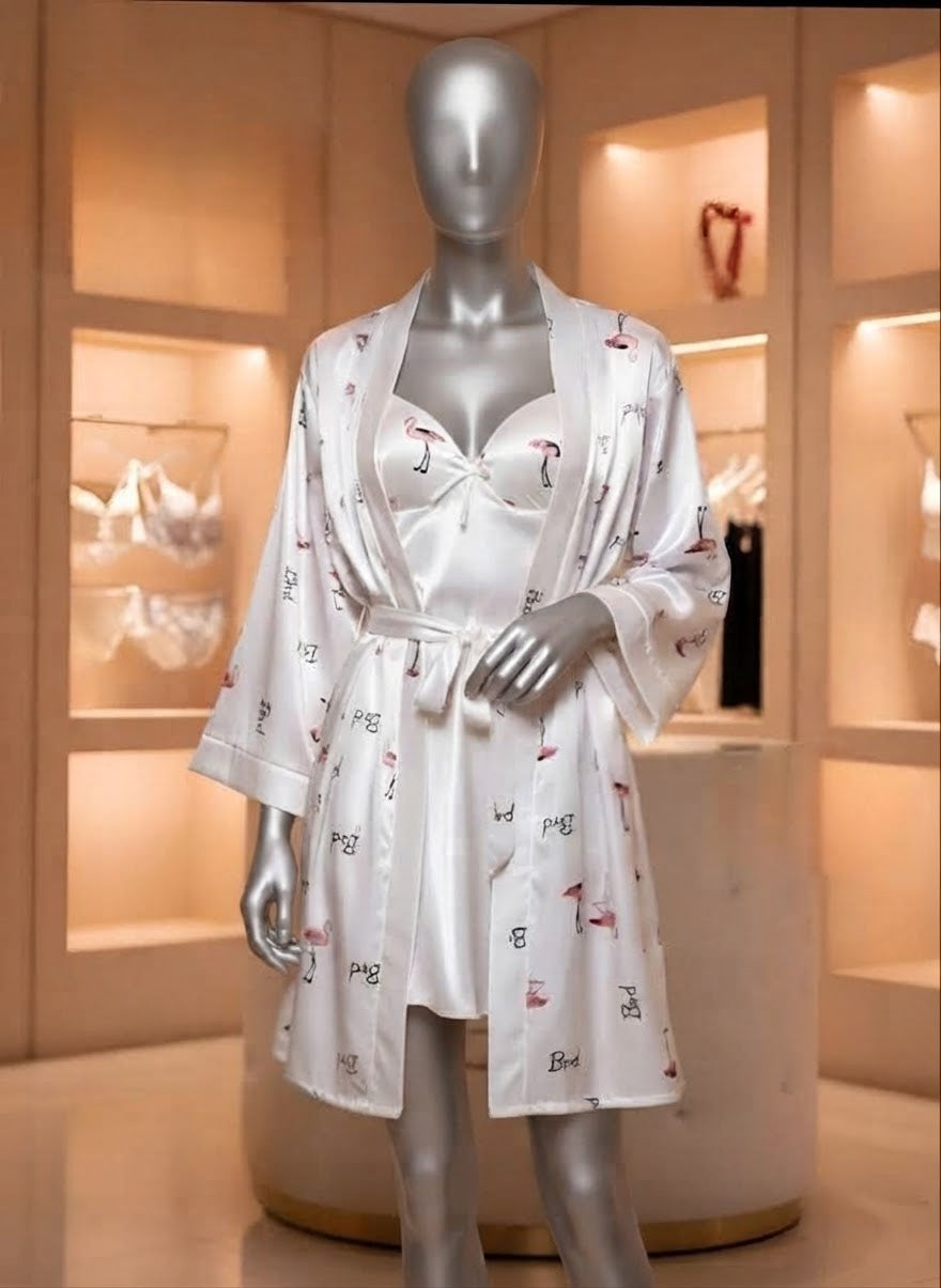 Short Lingerie Silk with Robe