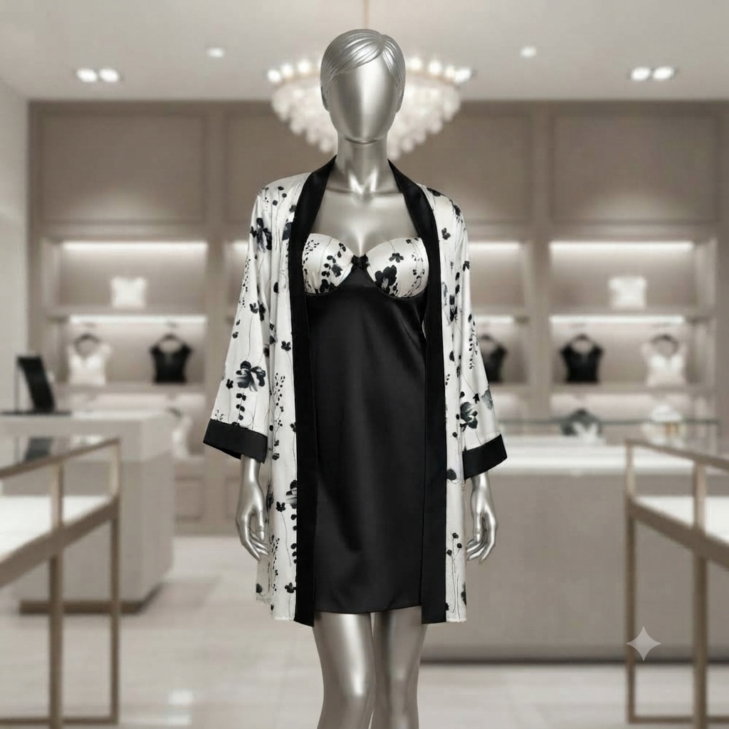 Short Lingerie Silk with robe